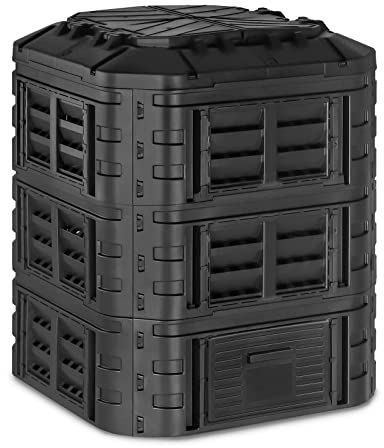 hillvert Compostiera da Giardino Composter per Giardinaggio HT-COMP-860 (860 l, Ancoraggio 11 cm, Polipropilene)