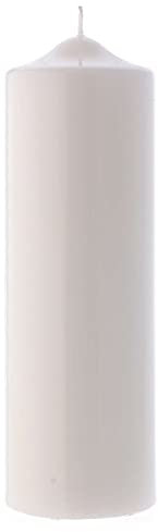 Holyart Candelotto Liturgico Lucido Ceralacca 24x8 cm Bianco