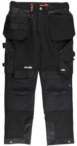Scruffs Mens Pro Flex Plus Holster Trouser Work Utility Pants, Black (Black 001), 34W Long EU