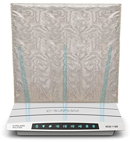 ZXCVB WLAN-Router-Abdeckung, EMF-Strahlenschutzabdeckung, EMF-Faraday-Käfig, Abschirmung von EMF/WIFI/5G/RF, Schutz Ihrer Gesundheit und der Familie, 13,8 x 15,7 Zoll,Grau