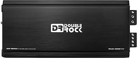 DR Double Rock DR-1500.1 förstärkare billjud bilförstärkare subwoofer-förstärkare RMS 1500 Watt bilförstärkare klass D monoblock bilförstärkare med basknappsnivå fjärrkontroll 1500 W amp stabil
