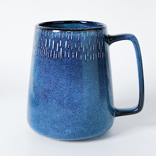 Cteahrow Tasse à café en céramique de 24 oz, grande tasse à café au lait, tasse à thé, glaçure lisse pour céréales Cappuccino Latte au cacao, passe au lave-vaisselle et au micro-ondes (Bleu ciel)