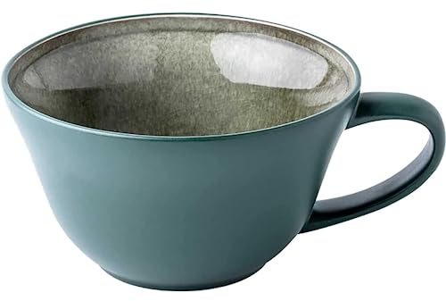 EKSED Suppentassen Tassen mit Henkel, Suppentassen mit Henkel, große 17OZ breite Frühstücksschüssel Mikrowellen-Müsli-Haferflocken-Suppenschüssel für Suppe, Milch, Tee, Obst, Grün, 500 ml