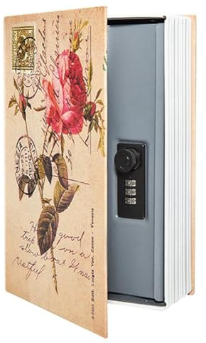 Kcvzitrds Cassaforte Libro con Blocco di Password, Cassaforte Nascosto in Falso Libro Vintage per la Decorazione, Libro di Diversione , B Facile Installazione
