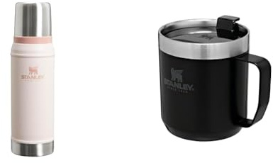 Stanley Classic Legendary Botella Termica 750ml - Mantiene Frío o Calor 20 Horas - Termo Café & Classic Legendary Camp Mug Termo Café 0.35L Matte Black - Aislamiento al Vacío
