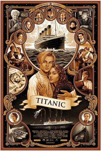 FANGMKJ DIY 5D Diamond Painting Kits for Adults Kids,Titanic,Diamant MalereiSet Embroidery Pattern Round Cross Stitch Kit Mosaic Home Decor-19.7x27.6inch
