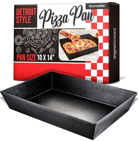 Pizzablech im Detroit-Stil, antihaftbeschichtet, für Focaccia, sizilianisches Brot und zum Backen von tiefen Brownies, Aluminium-Pizza-Pfanne für Chicago Deep Dish Pizza und mehr, 25,4 x 35,6 cm