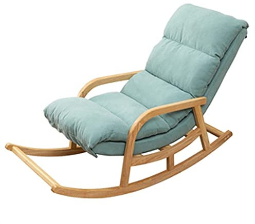 Schaukelstuhl aus Holz – Balkon Massivholz Schaukelstuhl Abnehmbarer und waschbarer Liegestuhl Freizeit Faule Sofa Zuhause Erwachsene Schaukelstuhl