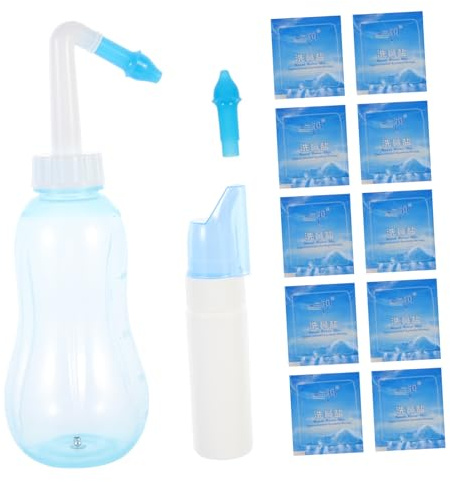 Botella para Lavado Nasal 500ml Azul de Pp, 1 Juego | Limpieza de Cavidad, Uso Diario Personal, Operación Simple para Adulto y Niño
