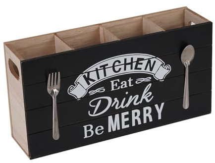 Kleagary Spoons Silverware Wooden Cutlery Box Utensil Storage Holder Flatware Kitchen Counter for Kitchen and Home B