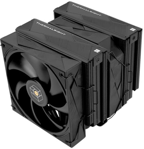 TR Royal Pretor 130 enfriador de aire CPU negro, enfriador de doble torres de computadora, enfriador de CPU 6 tubos de calor, ventiladores dobles PWM, AM4/AM5/Intel lga1851/1700/1150/1551/2011