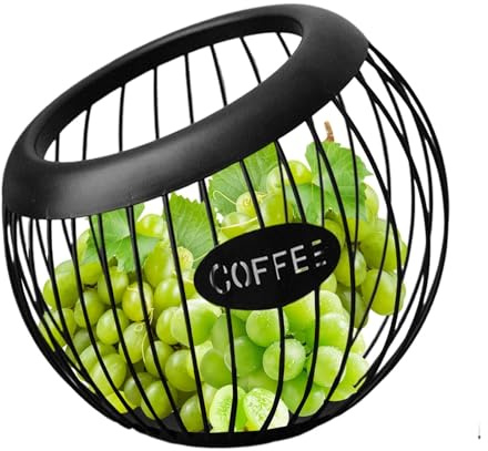Hogvinnatil Cesto per baccelli da caffè, portabicchieri da caffè per banconi | Organizzatore di grande capacità | da caffè Costola di stoccaggio del cestino in metallo di grande capacità per