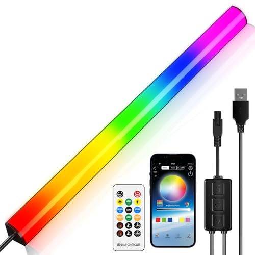 Bonlux RGB Under Monitor Light Bar, RGB Gaming LED Lights Strip for TV Backlight Game Setup Computer Desk Decor, Smart APP Remote Control, USB Powered Color Changing,Speed Adjustable