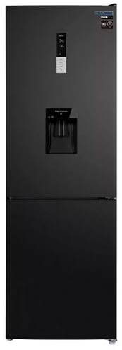 INFINITON Frigorifico Combi FGC-A185ND, 315 Litros, 185 cm de Altura, Ancho de 60 cm, Inverter, Dispensador de Agua con 2L de Capacidad, D, Dark Inox