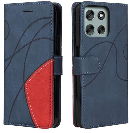 CXTCASE Plånboksfodral till Motorola Moto G56, Funcion Kickstand Cover, Fodral för Motorola Moto G56, Mobilskal Skal PU Läder, Blå