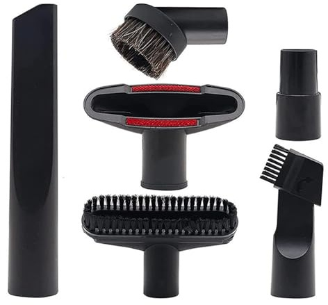 6Pcs Vacuum Attachments Accessories, Vacuum Cleaner Nozzle Crevice Brushs Set Includes PP Hair Brush, 2-in-1 Nozzle, Flat Suction Tool, Sofa Brush, Round Horsehair Brushs, 35mm to 32mm Adapter