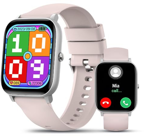 Reloj Inteligente Hombre Mujer, 1.85 HD Smartwatch con Llamadas Bluetooth, Pulsómetro/Oxímetro/Sueño/Presión Arterial/Podómetro, iP68 Impermeable Pulsera Actividad Compatible con Android e iOS