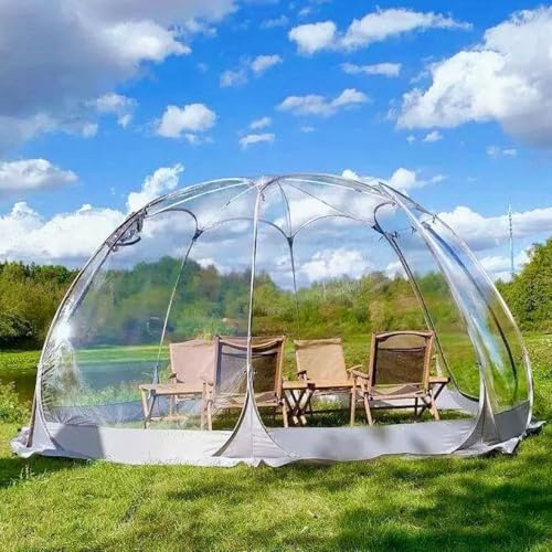 Tenda a cupola trasparente per campeggio, osservazione delle stelle, impermeabile, antivento, protezione UV, 5-8 persone