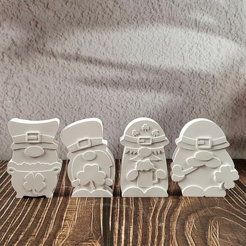 Silikonformen Gießformen Ostern, Silikonform Ostern Wichtel Hase Gießformen Silikon Gießform Ostern Frühling Silikonform Osterhase Wichtel Giessformen Silikon Zwerg für Kerzen, Gips (E, 4 Stück)