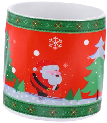 Angoily Pot de Fleurs Céramique pour Bonsaï Pot Décoratif Original à Motifs de Noël sans Plante