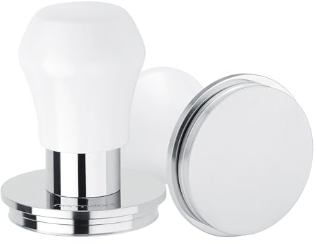 Normcore 49mm Coffee Tamper V4.1 Mini, Spring-Loaded with Click Feedback, Compatible with Rok Espresso Makers, Olympia Cremina, La Pavoni lever machines, White