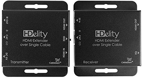 Cablesson HDElity HDMI 3D Extender Singolo Cat5 / 6 (bidirezionale IR) con Local out - Full HD 1080p (50m) / 720p - Supporta 3D, 4K, Full HD, Sky Q e Altri HD Set Top Box, PC, Dvd, PS4