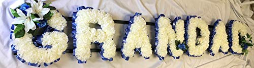 Silky Bouquets Grandad Silk Funeral Flower Artificial Floral Memorial Tribute (Royal Blue)