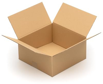 KK Verpackungen Versandkartons 300 x 300 x 150 mm Braun 1-wellig (Innenmaß 294 x 293 x 139 mm) | 10 Stück, Faltkartons Kartons für Versand als DHL Päckchen M DPD Hermes GLS Paketklasse S (KK45)