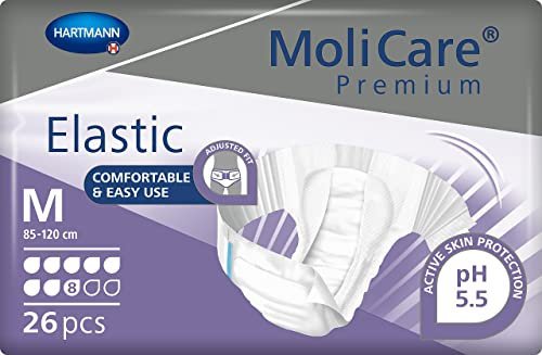 Molicare Premium Elastic Slip: bei schwerer Inkontinenz für Frauen und Männer; 8 Tropfen, Gr. M, (85-120 cm Hüftumfang), 26 Stück