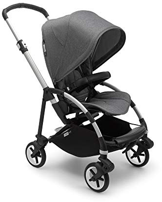 Bugaboo Bee 6, unser größter City-Kinderwagen, kleine Größe und kompaktes Design, leicht, einhändig zusammenklappbar, Aluminium-Chassis & graues Melange-Sonnenverdeck