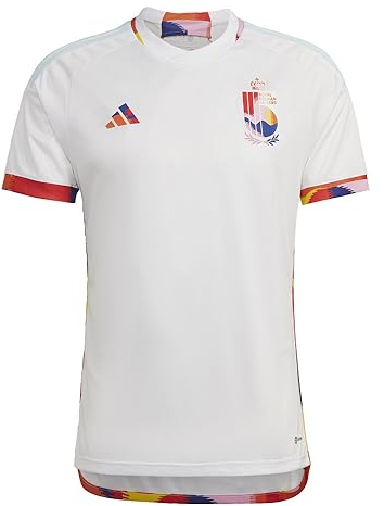 adidas Maglia da trasferta della Coppa del Mondo 2022 del Belgio, Bianco, L