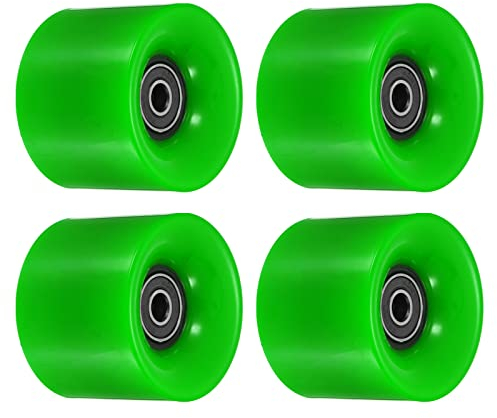 PATIKIL 4 Stück 60mm Longboard Rollen mit Lager ABEC-9 Skateboard Rad Straße Rollen für Skateboards Cruiser Räder Ersatz 80A Grün Schwarz
