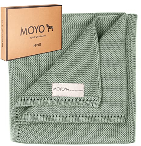 MOYO Babydecke Behutsamer Aventurin I 75x100cm I Atmungsaktive Kuscheldecke aus 100% GOTS-Bio-Baumwolle I Weiche Baby-Bettdecke für Junge & Mädchen I Baumwolldecke Geburt