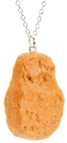 bluebubble NUG LIFE Chicken Nugget Charm Necklace on Gift Card