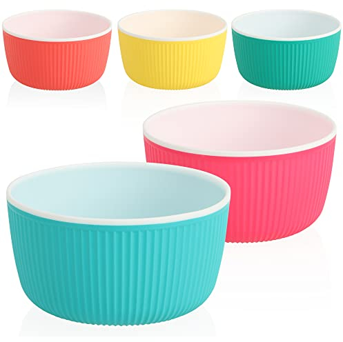 com-four® 5x Müsli-Schalen - Snackschale aus Kunststoff - Mehrweg-Behälter spülmaschinenfest - Salatschüsseln für Garten - bruchfeste Schälchen [Auswahl variiert] (5-tlg - Müsli-Schale - bunt)