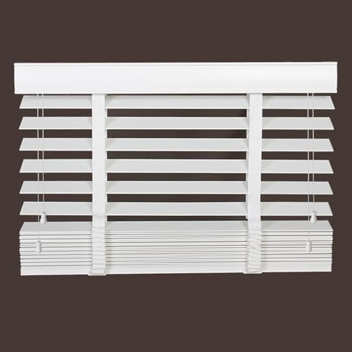 Persianas de madera blanca, persianas venecianas, listones de 50 mm, 120 x 150 cm/130 x 180 cm, persianas de ventana de montaje exterior o interior, cortinas opacas de privacidad, persianas de