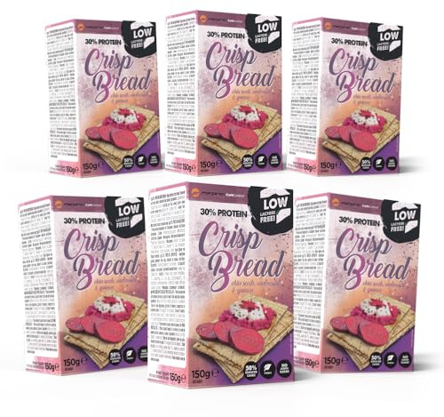 Forpro CarbControl 30% Protein Crisp Bread Chia seeds, Amarant, Qunioa | 6er Pack Knusperbrot | Kohlenhydratarm | Kalorienarme | Brot & Knäckebrot | als Snack pur oder mit Aufstrich