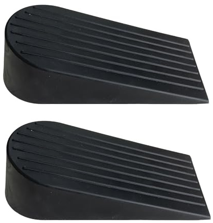 2 Stück Türkeil Gummi, Extra Groß Keil Türstopper für den Boden, Rutschfest Door Stopper für Heim Büros Krankenhäuser, Schwarz