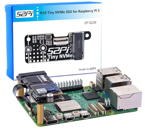 GeeekPi N10 Tiny PCIe M.2 Key-M NVMe SSD PCIe Peripheral Board for Raspberry Pi 5, Support M.2 NVMe SSD 2230 2242