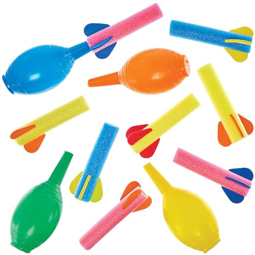 Baker Ross FN143 Moosgummi Raketenwerfer - 8er-Pack, fliegende Spielraketen für Partytüten