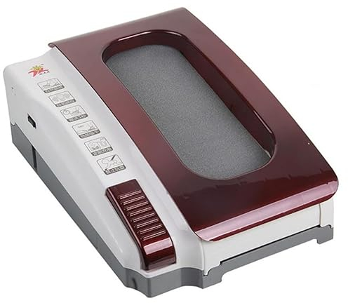 LANAZU Vollautomatische Sohlenreinigungsmaschine, elektrische intelligente Haushaltsschuhwaschmaschine, geeignet für Stationen und staubfreie Werkstätten (Red)