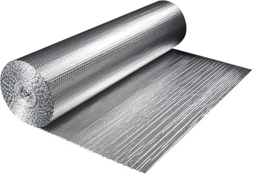 barriera al Vapore Isolamento Termico barriera al Vapore Auto-Foil per pareti, capannoni, soffitte e Porte da Garage (3,28 x 98,5 Piedi (1 x 30 m))