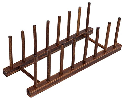 KIMISS Kitchen Dish Drainer Rack, Office Organizer Shelf, Wooden Bookshelves, Home Decor Storage Rack Display - Ideal for Stylish Kitchen and Office Storage