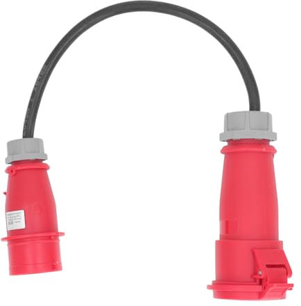 ANKROYU 5-poliger CEE-Adapter, ABS 32 A Buchse auf 16 A Stecker, 5-poliger Hochstrom-CEE-Adapter, wasserfester CEE-Adapter für Baustellen, Camping, Garten