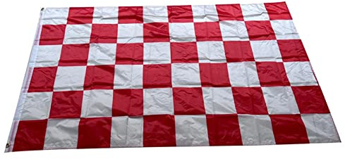 Drapeau à carreaux rouge et blanc pour décoration de fête à la maison