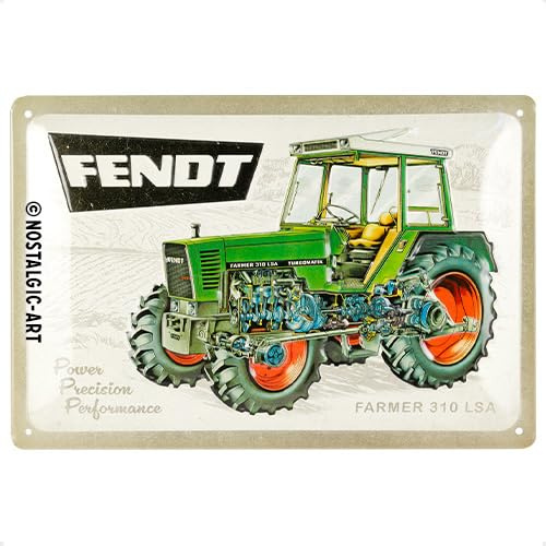 Nostalgic-Art Retro Blechschild, 20 x 30 cm, Fendt – Farmer 310 LSA – Geschenk-Idee für Traktor-Fans, Original Lizenzprodukt (OLP), aus Metall, Vintage Design, Blechschilder Sprüche | Original Fendt Lizenzprodukt (OLP), aus Metall, Vintage Design, Blechschilder Sprüche, Geschenk-Idee für Traktor-Fans