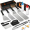 Kit Accesorios Barbacoa Acero Inoxidable, Herramientas de Espátula para Grill, Utensilios Barbacoa para Plancha Grill, Teppanyaki Grill, Regalo para Hombres