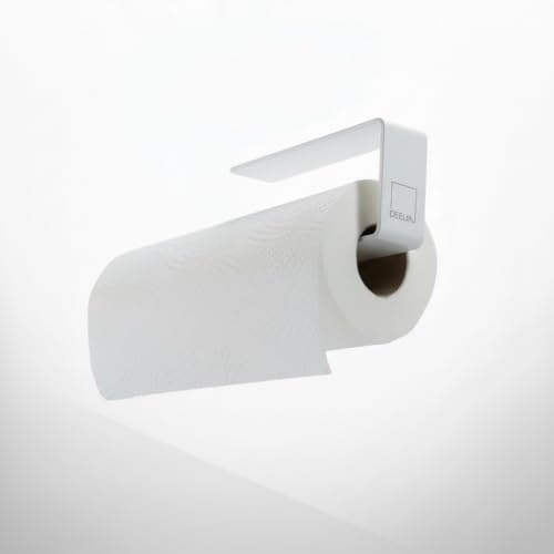 DEELIA Küchenrollenhalter Weiß Edelstahl selbstklebend ohne Bohren Wand