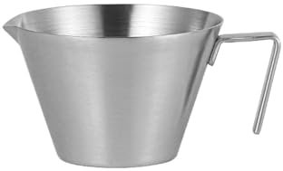 Bricco Latte Misurino for caffè espresso da 100 ml con bilancia Tazza da caffè in acciaio inossidabile Bocca affilata con manico Tazze graduate Tazze da caffè(Silver)