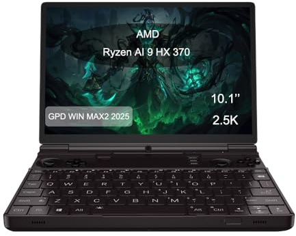 WEELIAO GPD Win Max 2 2025 Gaming Laptop with AMD Ryzen A1 9 HX-370 Processor, 10.1 Inch Touchscreen, 67 Wh Battery, Hall Sensor Joysticks (AMD Ryzen AI 9 HX 370, 32GB RAM +2TB SSD)